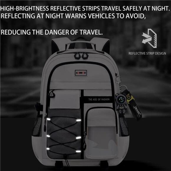 School Backpack for 15.6" Laptop,Fashion Waterproof School Bag for Boys - Picture 7 of 7